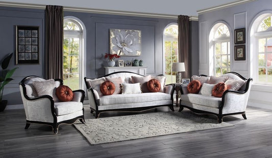 ACME Nurmive Colletion 3-Piece Living Room Set Include Sofa, Loveseat and Chair, Beige Fabric