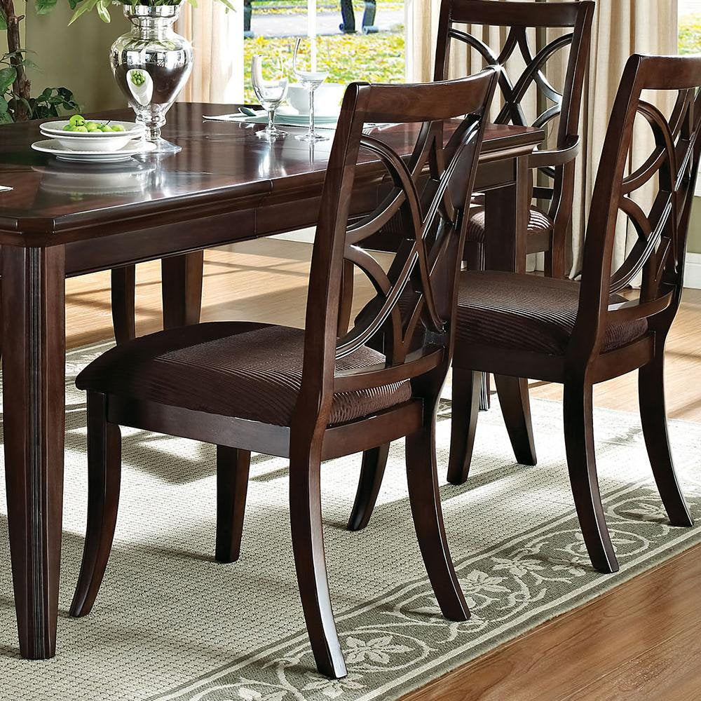 ACME Dark Walnut Wood Dining Table Set 7Pcs with Leaf Acme Furniture 60255 Keenan