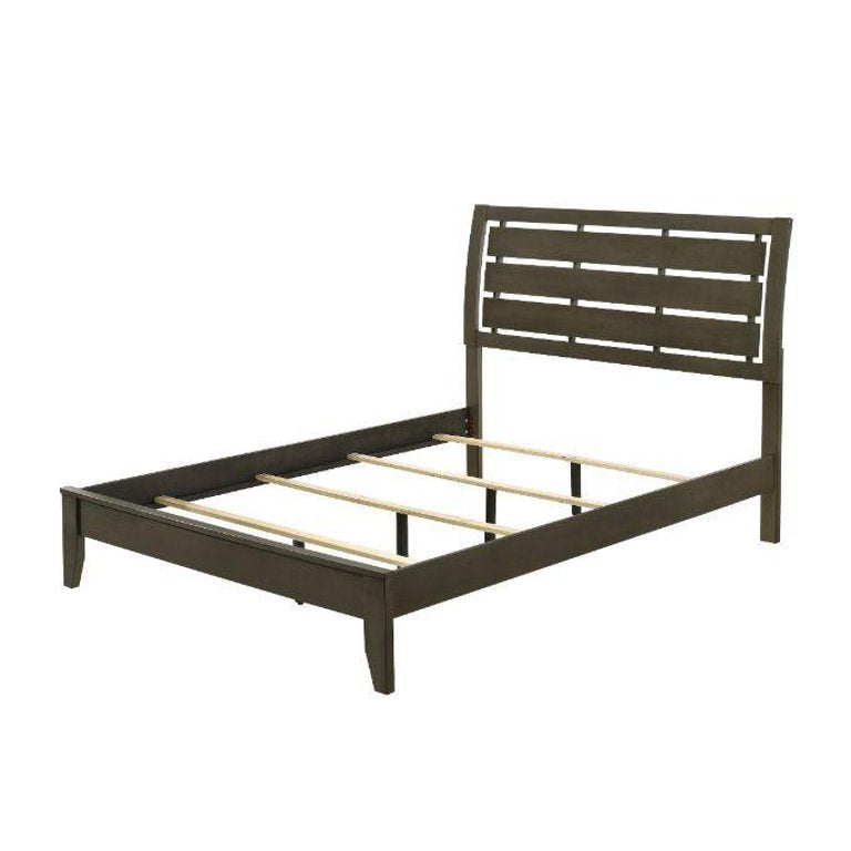 Ilana Contemporary Gray Queen Bed Set 6PCS Includes Bed, 2 Nightstands, Dresser, Chest and Mirror