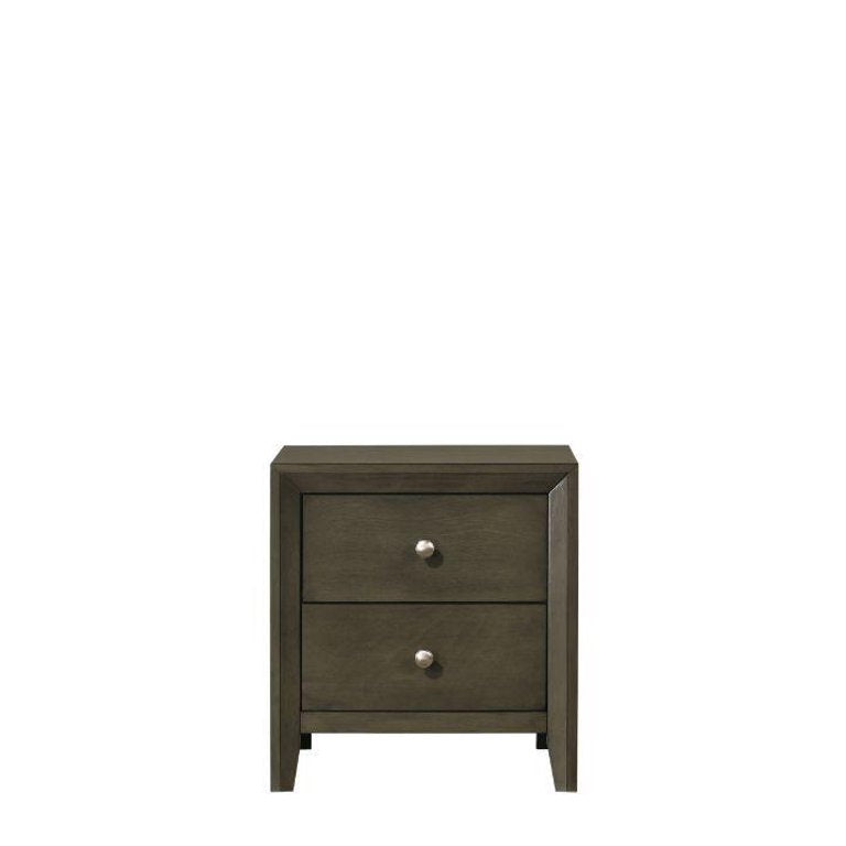 Ilana Contemporary Gray Queen Bed Set 6PCS Includes Bed, 2 Nightstands, Dresser, Chest and Mirror