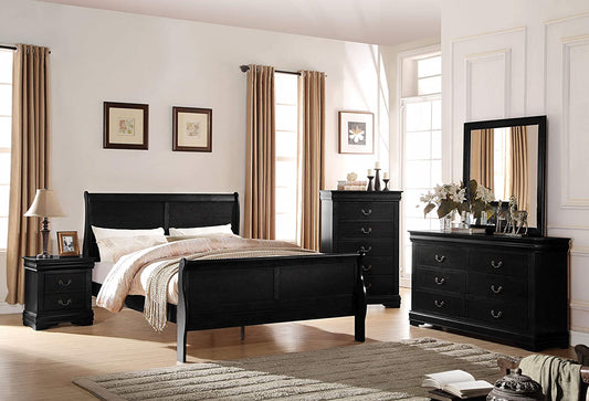 Acme 6-Piece Bedroom Set Bed, Dress, Chest, Mirror and 2 Nightstand