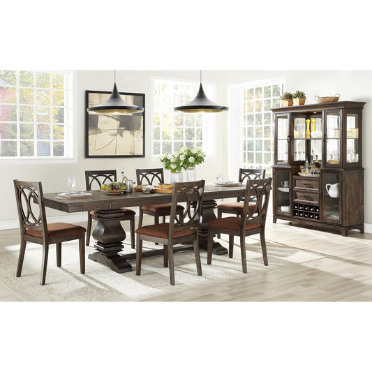 ACME Acacia Wood Espresso Dining Table Set 7Ps Jameson 62320 ACME Traditional Classic